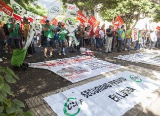 Unos 3.000 vigilantes de seguridad privada se han manifestado hoy en España