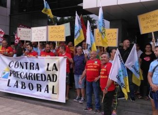 Trabajadores de seguridad privada se concentran en Lanzarote contra la «precariedad» del sector
